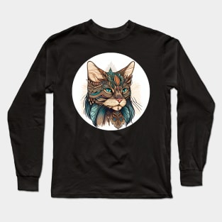 Cat Boho Vintage - Love Cats Long Sleeve T-Shirt